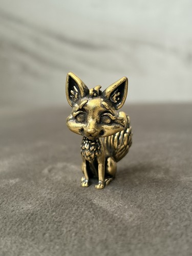 Cute fox solid - solid, brass