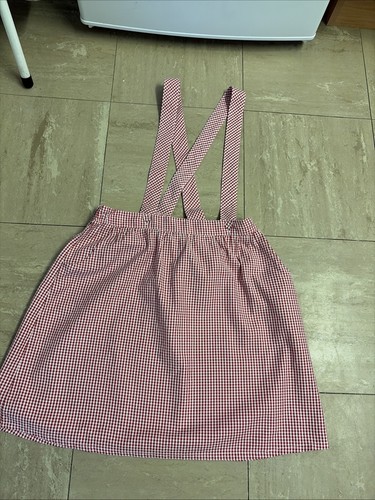 Girls red gingham school - red,