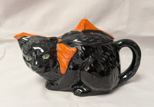 Vintage - Art Deco Crown Ducal Black Cat Teapot ~ Excellent condition