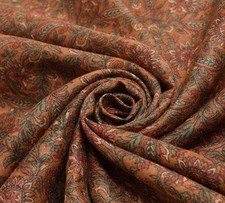 Sushila Vintage Brown 100% Pure Silk Saree All Over Woven Floral Sari Fabric