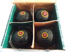 set lawn bowls size 0 heavy  Henselite star design super grip dimple