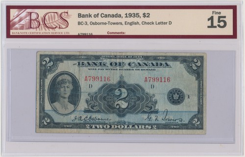 Canada english 1935 dollars - 2,