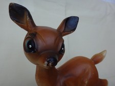 Vintage Kitsch Plastic Deer Fawn Bambi Christmas Ornament 1960s Retro