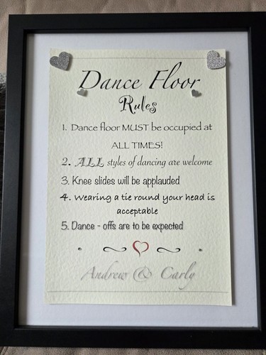 Dance floor rules sign - a4,