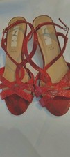 Red snakeskin effect shoes kitten heels Size 6 UK ( 39)