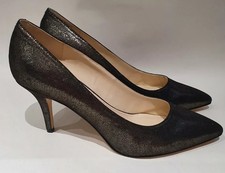 Nine West Bronze Black Court Shoes Slip On Pumps Party Evening Occasion Size 4 