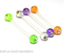 Bio Flex Scaffold Bar 22mm - Industrial Piercing - Retainer - Gem Balls