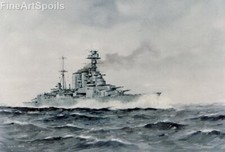 British Battlecruiser HMS Hood by Edward Tufnell • WW2 Photograph Militaria