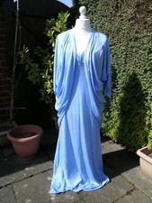 Fabulous vintage 70s powder blue John Charles evening dress + jacket size 14