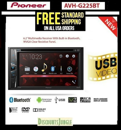 Pioneer avh g225bt din 2 - din, 6.2"