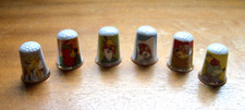 6 BIRCHCROFT THIMBLES DISNEY ROBIN HOOD - MAID MARIAN LITTLE JOHN FRIAR TUCK etc