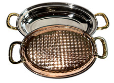 COPPER OVAL DISH & HANDLE