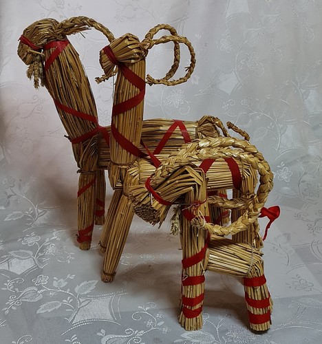 Set vintage swedish straw - set,