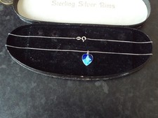 Sterling Silver 925 link Chain Necklace 16"  enamel silver st christopher