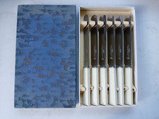 SSP Vintage Set Of 6 Dessert Knives In Original Fitted Case