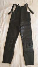 Genuine ASHMAN Leather Motorbike Trousers / Salopettes Ladies - Size 12 - EUR 38