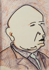 Bald Man in a Suit | Coloured Study/Drawing by Wolfgang Grimm
