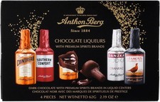 4 Chocolate Liqueurs, Famous Spirits with a Delicious Liquid Filling, 62 G (Pack