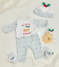 CHAD VALLEY TINY TREASURES BABY CHRISTMAS PUDDING OUTFIT & ACCESSORIES - Used