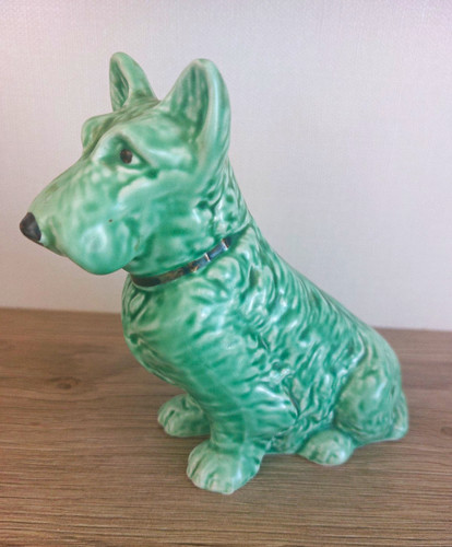 Sylvac green ceramic dog - ceramic,