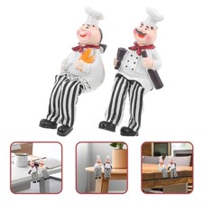  2 Pcs Cooking Accessories Creative Resin Chef Products Kitchen Decor