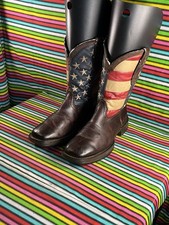 Vintage Durango Men’s Cowboy Western Brown Leather Roper Riding Boots Uk 8.5 D