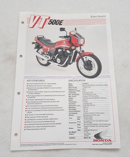 Honda vt500e euro sports - vt500e, euro-sports