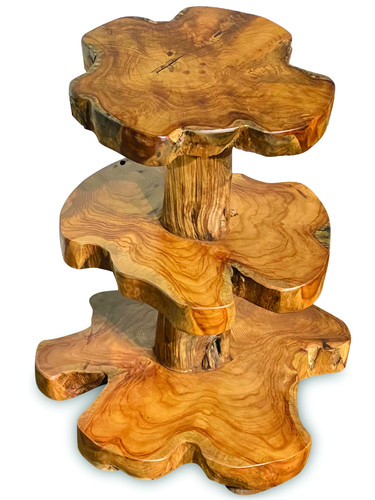 Tall rustic teak root cake - rustic,