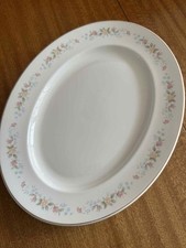 Vintage Mayfair Bone China Alpine Flowers Large Oval Platter 41cm x 31cm - VGC
