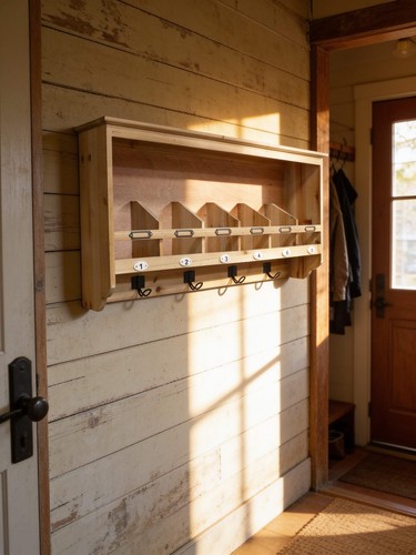 Rustic wooden wall shelf - , unit