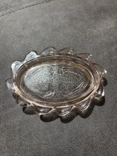 Mini Vintage Peachy Pink Glass Soap Dish