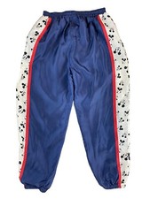 Rare Disney Mickey Unlimited Jerry Leigh Silk Tracksuit Bottoms Blue Size XL