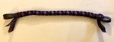 browband black leather covered with black velvet and purple ribbon pony size 