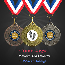 Personalised Running Medals with Ribbon + Engraving + Your Logo