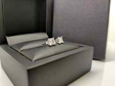 White Gold Finish Princess Cut