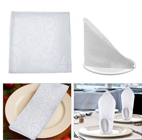 Damask jacquard napkins white - jacquard,