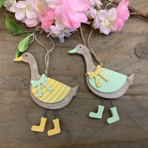 12cm wooden duck decoration - 12cm,