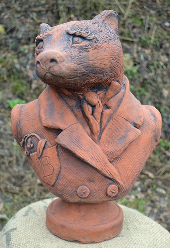 Badger garden ornament - badger, bust