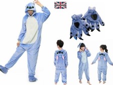 Girls Boys Pyjamas 12Onesie Costume Anime Animal Cosplay Hoodie Blue StitchYF
