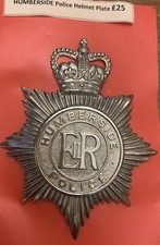 HUMBERSIDE POLICE (obsolete) Helmet plate. QC post 1974.