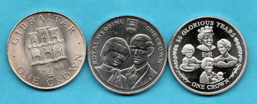 Gibraltar crown coins 1968 - x,