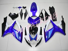 White Blue Black ABS Injection Bodywork Fairing Kit for GSXR600 GSXR750 2006 07