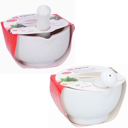 2pcs white porcelain - porcelain, mortar