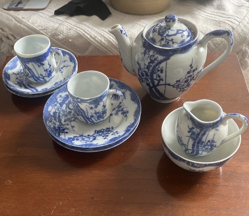 Japanese tea set blue - set, and