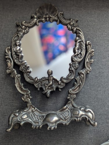 Vintage silver plated vanity - vintage,