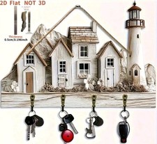 Large Rustic Beach Lighthouse Nautical Hanging key holder for wall Key Hooks