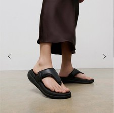 FitFlop Womens Sandals F Mode Flatform Toe Post Slip-On Leather