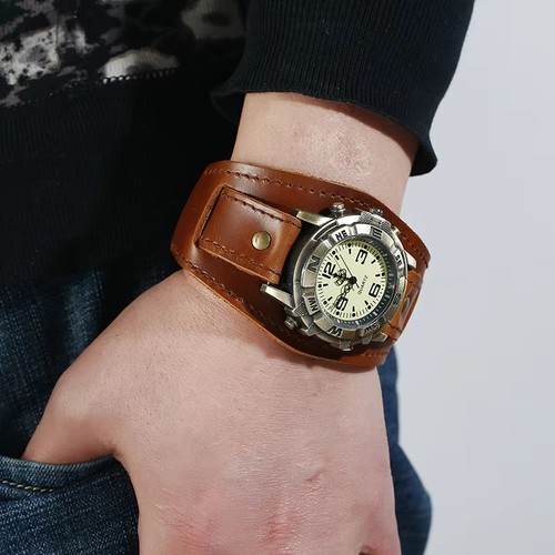 Vintage retro leather cuff - retro,