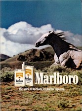 Marlboro Lights 1990 Vintage Print Ad Horse Low Tar Cigarettes