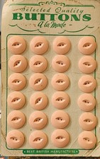 Vintage Angel Skin Plastic Buttons 23mm on Card – A La Mode – British Made